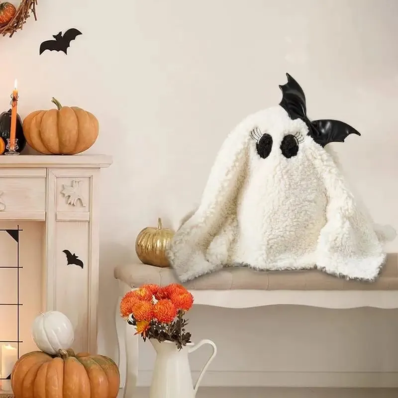 Ghost Plush Pillow Cute Plushie Ghost Home Decor Stuffed Halloween Plush Toys Cute Ghost Plushie Toy Soft Ghost Plushies For