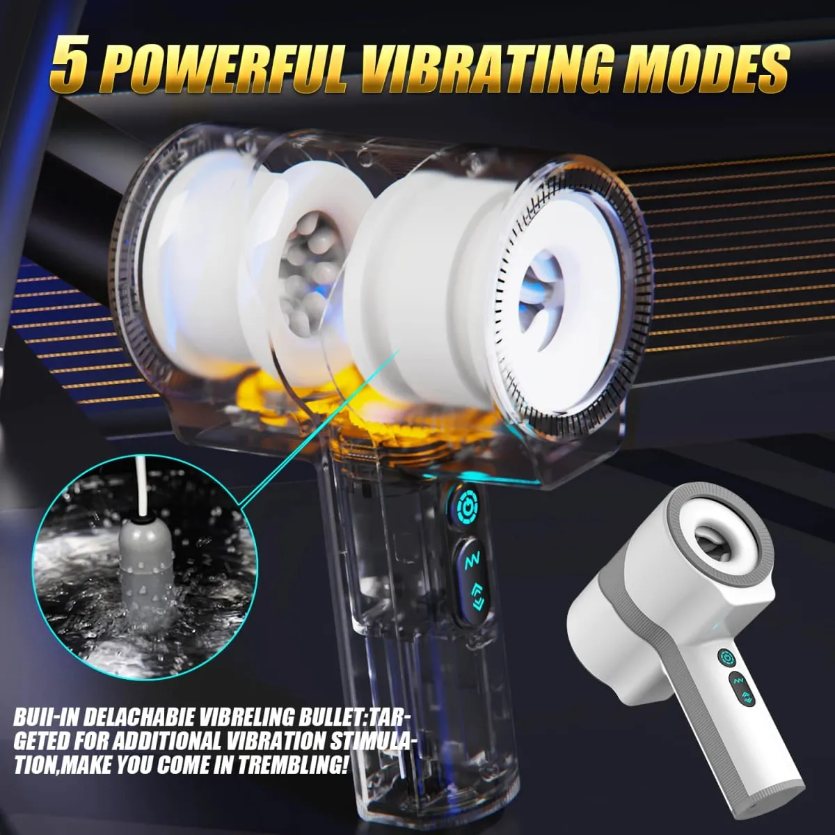 APP Control Automatic Male Masturbators Cup Penis Pump with 9 Sucking Vibrating Heating Blowjob Mens Sex Toy LCD Display for Men — image 2