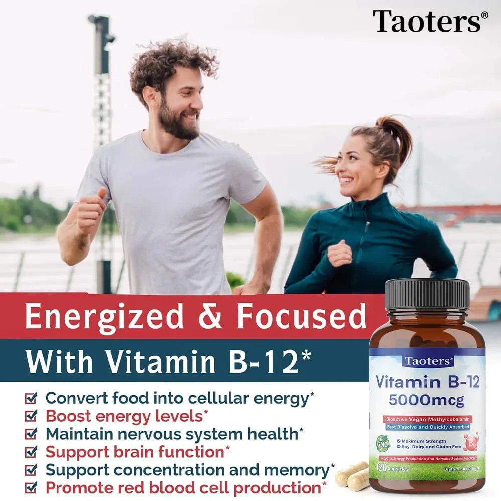 Βιταμίνη B12 5000 Mcg - Extra Strength - Συμπλήρωμα για την υποστήριξη των επιπέδων ενέργειας Ψυχική διαύγεια Νευρικό σύστημα Υγεία — image 3