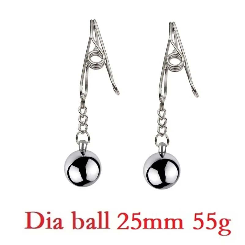 Heavy Nipple Clamp Clips Weight Slave Stimulator Metal Nipple Clips With Ball Weight Breast Bondage Restraint Sex Toy Woman — image 13