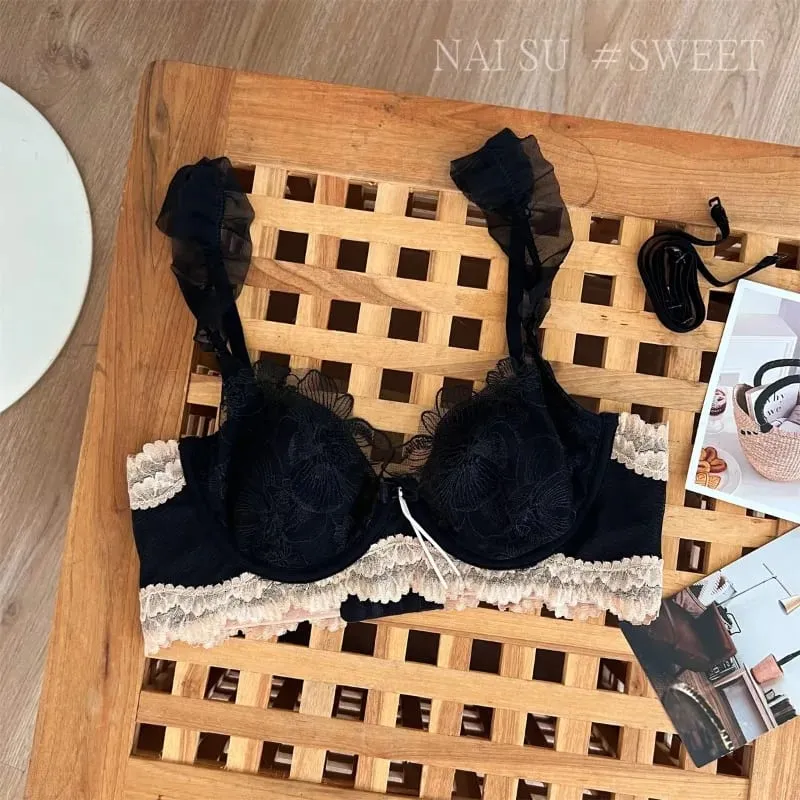 Gợi Cảm Anime Quả Giá Áo Ngực Lớn Áo Ngực Thỏ Cúp Tai Pháp Ren Bralette Siêu Mỏng Retro Wirefree Hỗ Trợ Thoải Mái Bộ S-XL Tushy — image 6