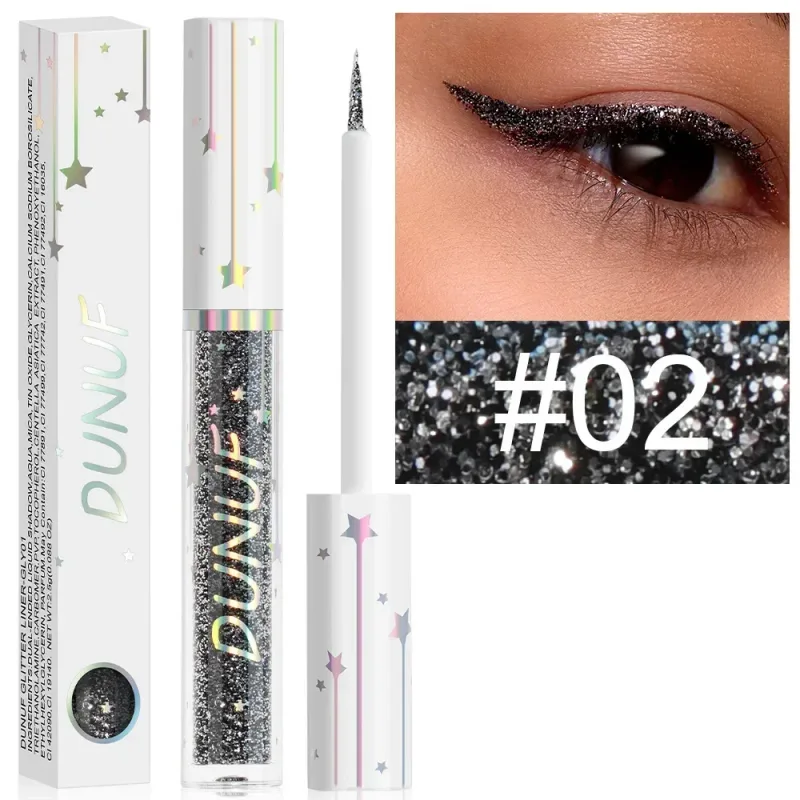 Shiny Liquid Eyeliner Pen Black Glitter Pigment Eye Liner Ultra-fine Quick-dry Waterproof Non-smudge Eyes Makeup Cosmetics