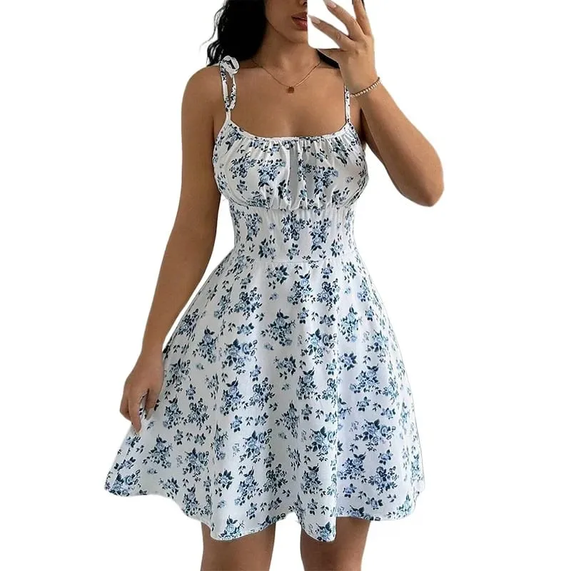 Women's Summer Floral Spaghetti Strap Beach Short Dress Womens Dresses Woman Clothing Woman Clothes Sundress New in Dress 2025 — image 6
