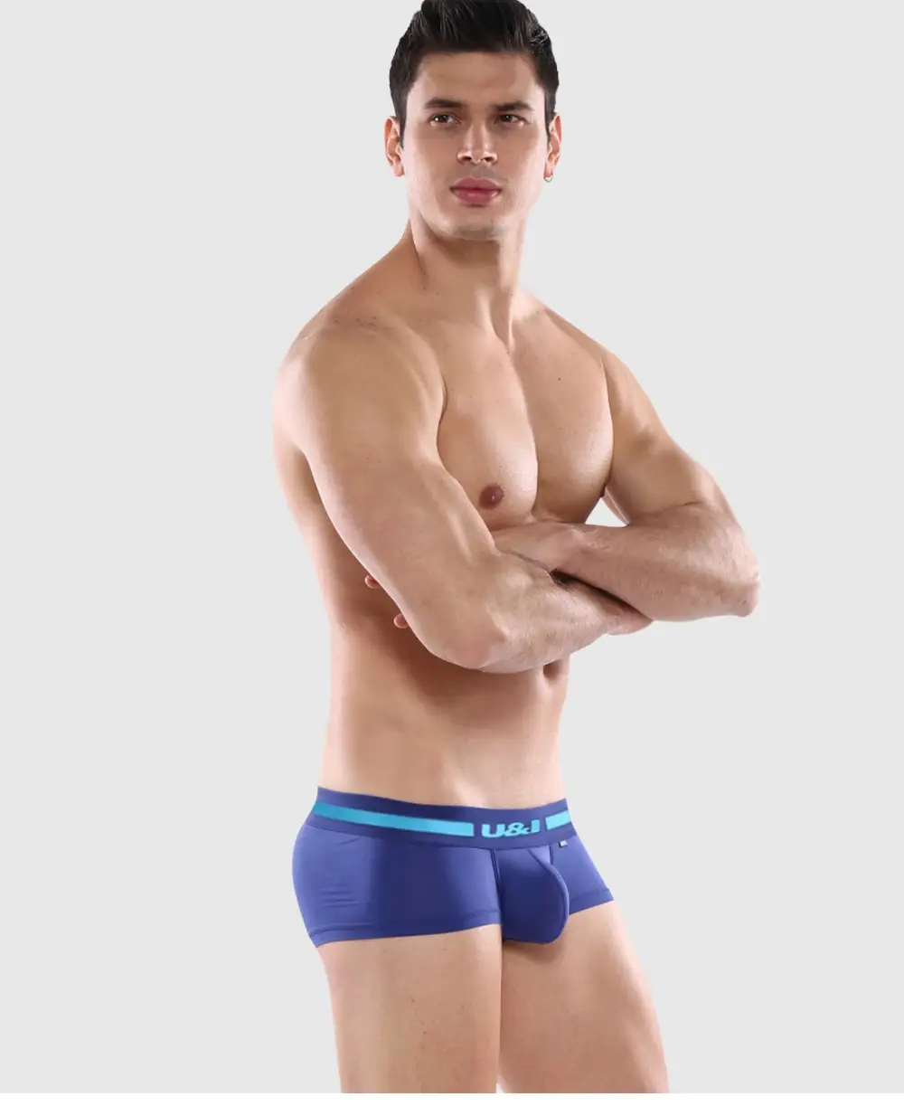 U&I men's underwear boxer low-waist nylon ultra-thin slightly transparent u convex design trendy personality summer boxer — image 9