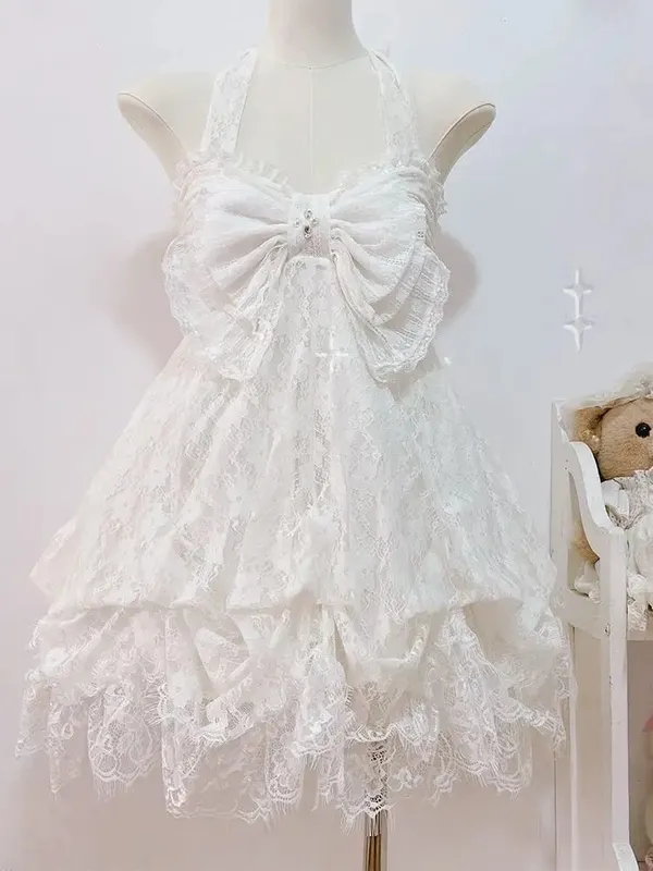 Summer New Vintage Elegant Woman Dress Strapless Bow Patchwork High Waist Puffy Mini Dress Female French Chic Sexy Outfits 2025 — image 12