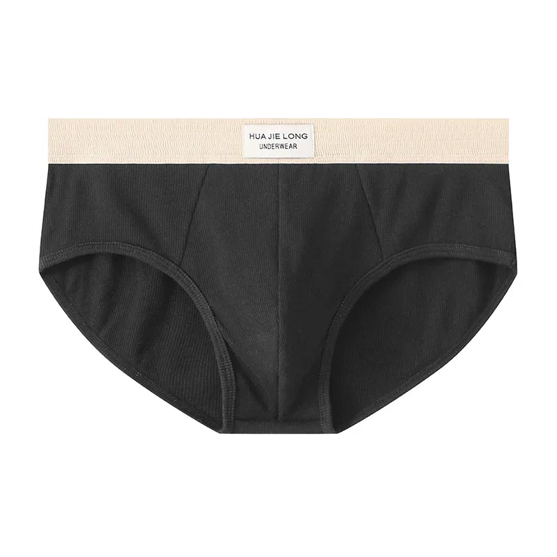 New Sexy Soft Waistband Solid Cotton Underwear Men Brief Breathable Mens Briefs Comfortable Man Shorts Size M-3XL B6242