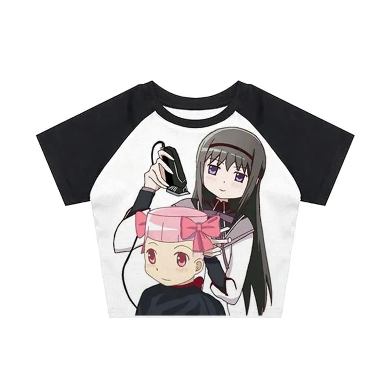 2000s Punk Print Anime Graphics Tanks Camis Top Grunge Vintage Gothic Women Corset Clothes Streetwear Y2k Tops Emo Crop Top Kpop — image 6