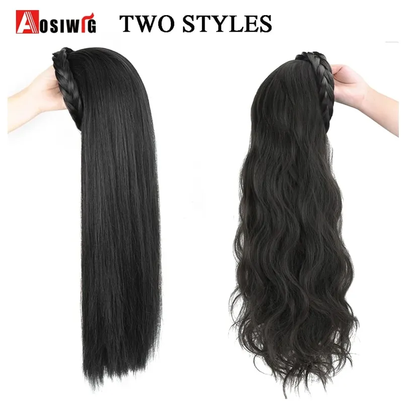 Synthetic Long Curly Half Head Style Wig Heat Resistant Hair Costume Christmas Party Cosplay Natural False Hairpieces — image 2