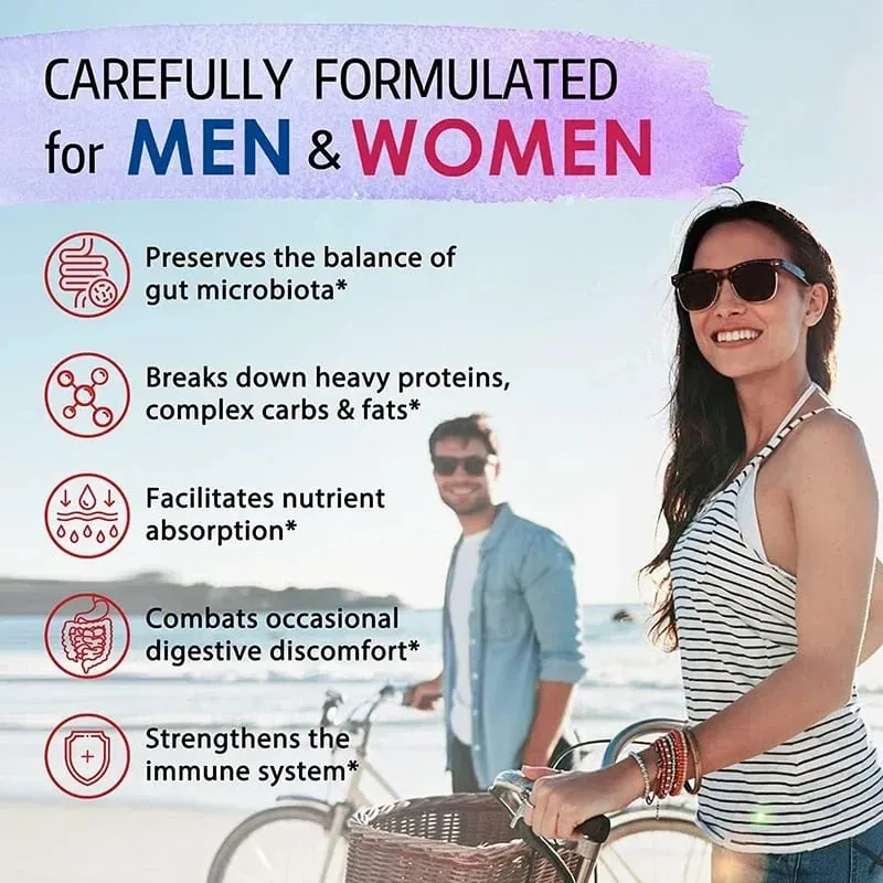 Probiotics + Prebiotics + Digestive Enzymes - Promote Intestinal Flora Digestive Health Women & Men Provide Lasting EnergySupple — image 4