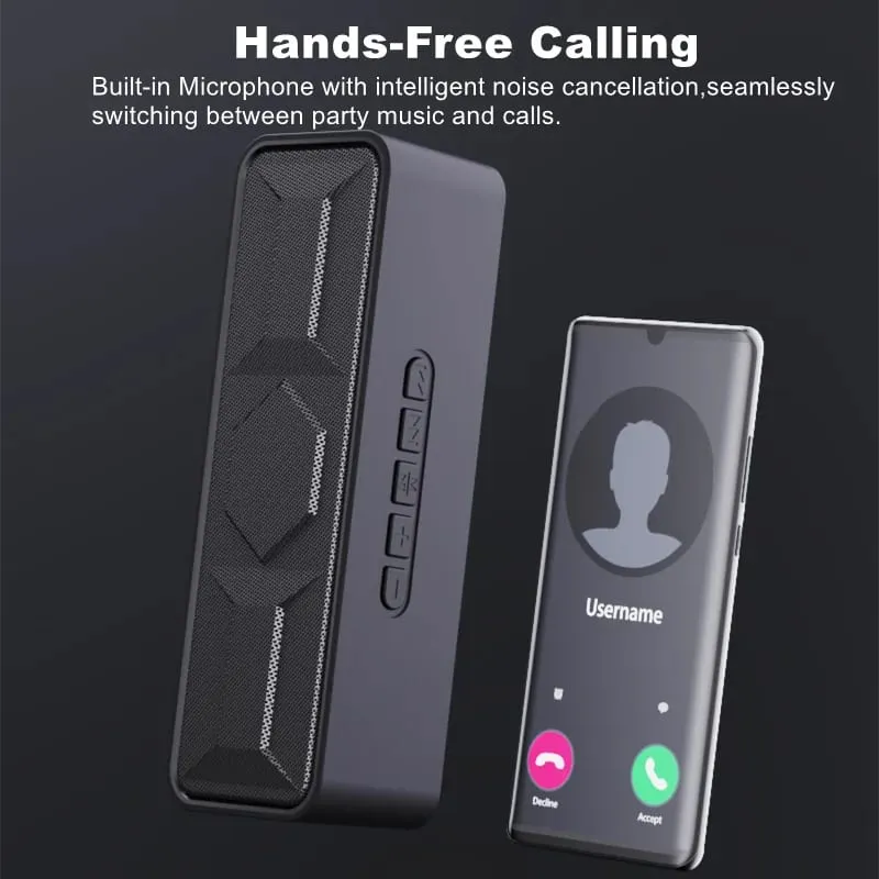 سمّاعات بلوتوث محمولة لاسلكية 10 وات سائق ثنائي ستيريو بصوت عالٍ TWS FM TF USB AUX حر اليدين BT 5.0 10H المنزل في الهواء الطلق — image 3