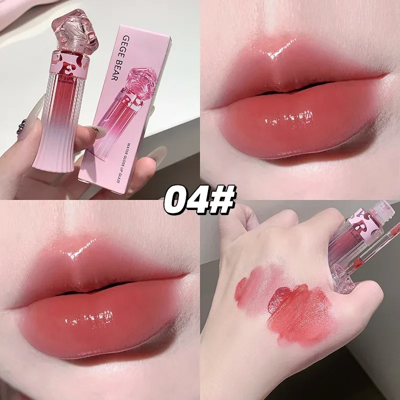 Gege Bear Water Light Lip Llaze Set Mirror Lipstick Lip Gloss Hydrating Moisturizing Long Lasting Gift for Lover — image 13
