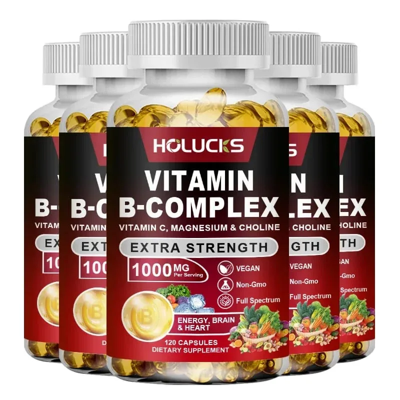 Vitamin B Complex Supplement - (B1 B2 B3 B5 B6 B7 B8 B9 B12 Folic Acid&Biotin) with Vitamin C Inositol - Energy Healthy