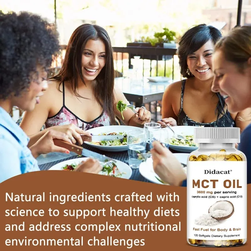 MCT Oil Capsules 30/60/120 Softgels 3600mg Per Serving C10 & C8 Brain Fuel Energy Weight Management Non-GMO Supplement — image 4