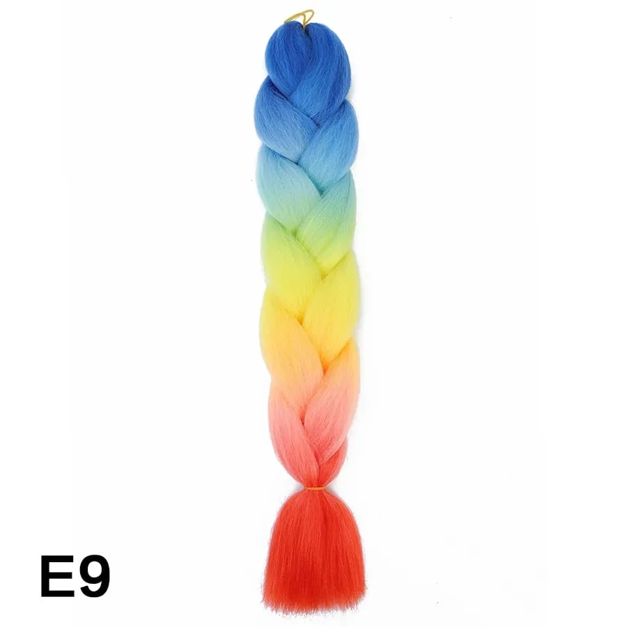 24 Inch Synthetic Jumbo Braid Pure And Ombre Braiding Hair Extensions For Women DIY Jumbo Hair Braids Black Green Gray Brown — image 74