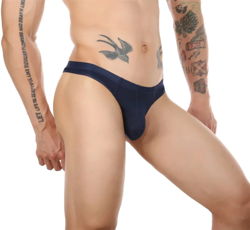 Sexy Men's Thongs Underwears Ultra-thin Thong G Strings Pouch Ice Silk Tanga Hombre Sexy Gay Underpants Breathable Briefs Men
