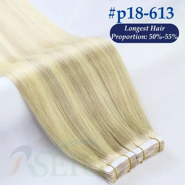 High Quality Straight Tape In Human Hair Extensions 100% Real Natural Hair Extension Black Brown Blonde Invisible For wome — image 17