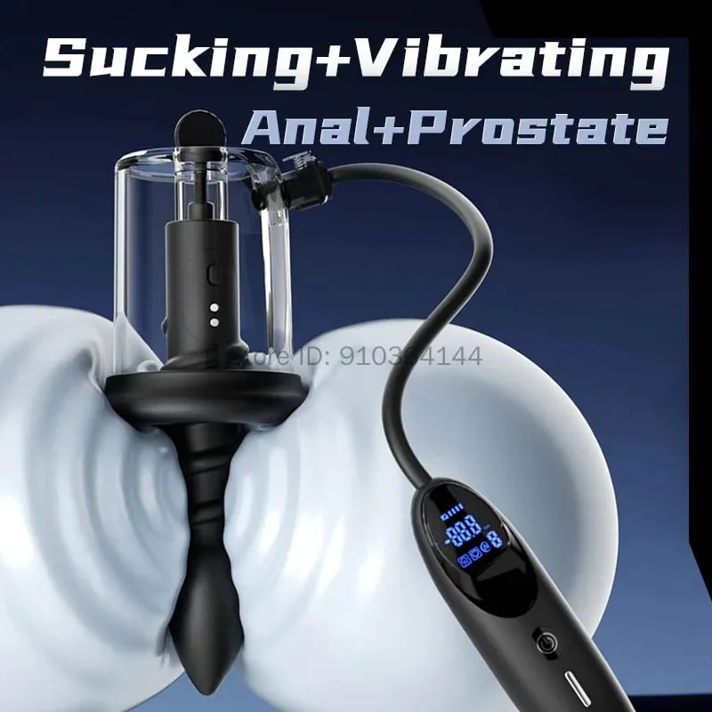 Electric Vibration Sucking Anus Rosebud Pump Vibrating Butt Plug Vacuum Sucker Prostate Massager Male Anal Sex Toys For Men Tool