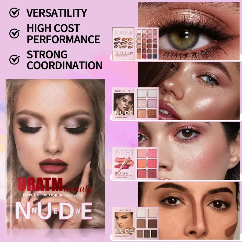 Multi‑Page All‑In‑One Makeup Book Kit Eyeshadow Blush Highlighter & Contour Powder Palette — image 7