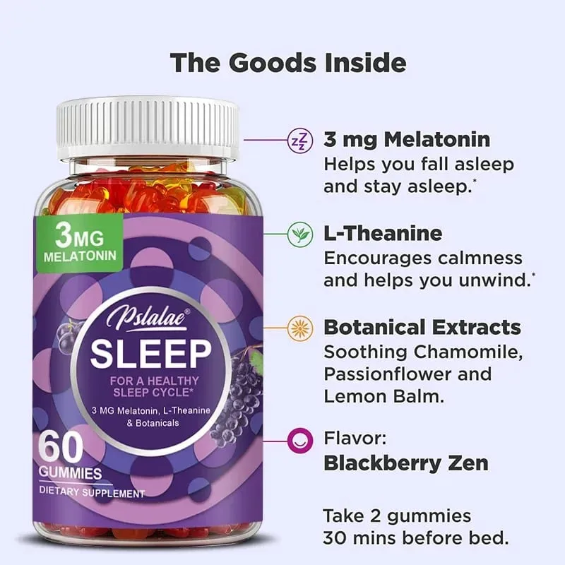Sleep Gummies - Aid Sleep Relieve Stress Promote Rapid Sleep and Enhance Sleep Quality - with Melatonin L-Theanine
