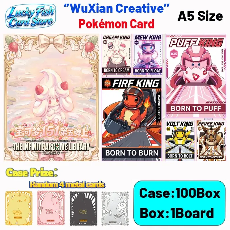 Wholesale 2026 New WuXian Creative Studio Pokémon Cards A5 Size Acrylic Boards Anime Collectibles Character Fan Gifts