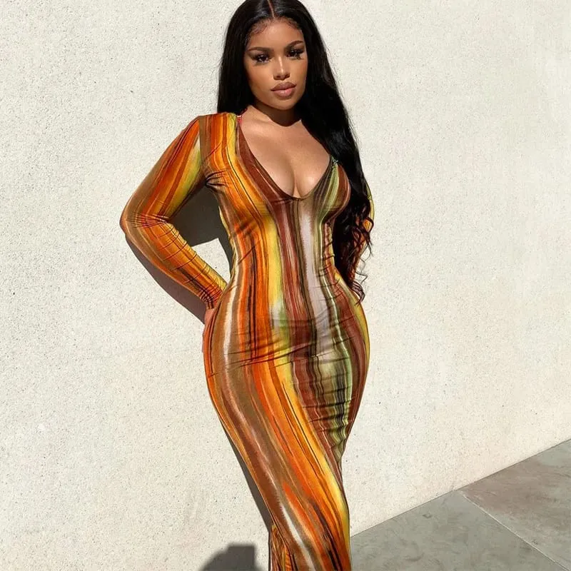 Spring And Summer Dresses For Women Chest Wrap Printed Off Shoulder Bandage Slim Sexy Long Dress 2023 New Fashion party MsChuh — image 21