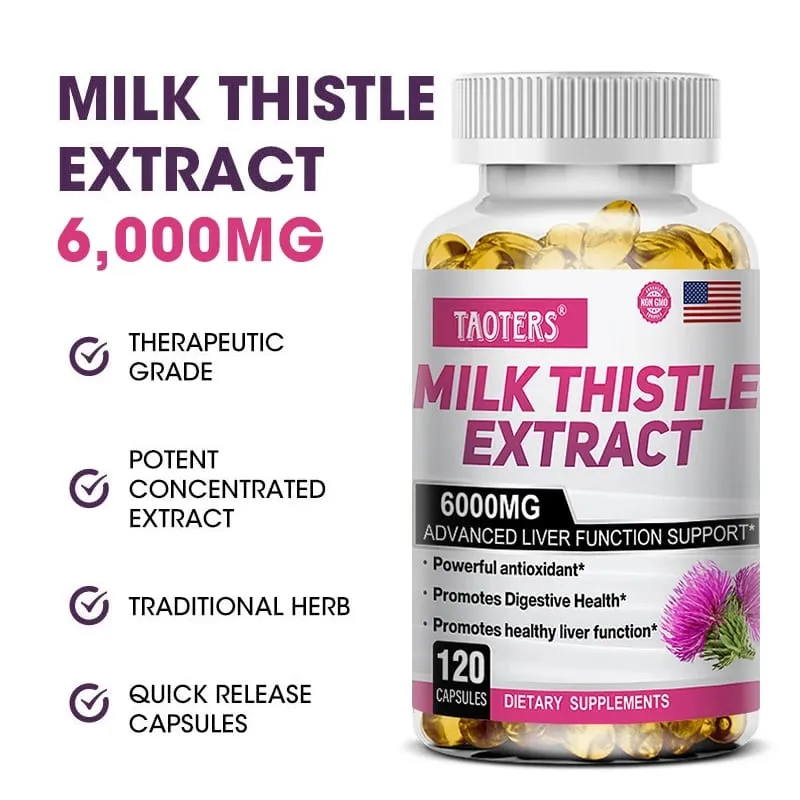 Milk Thistle 6000 Mg Silymarin and Dandelion Root for Liver Health and Antioxidant Detoxification — image 3