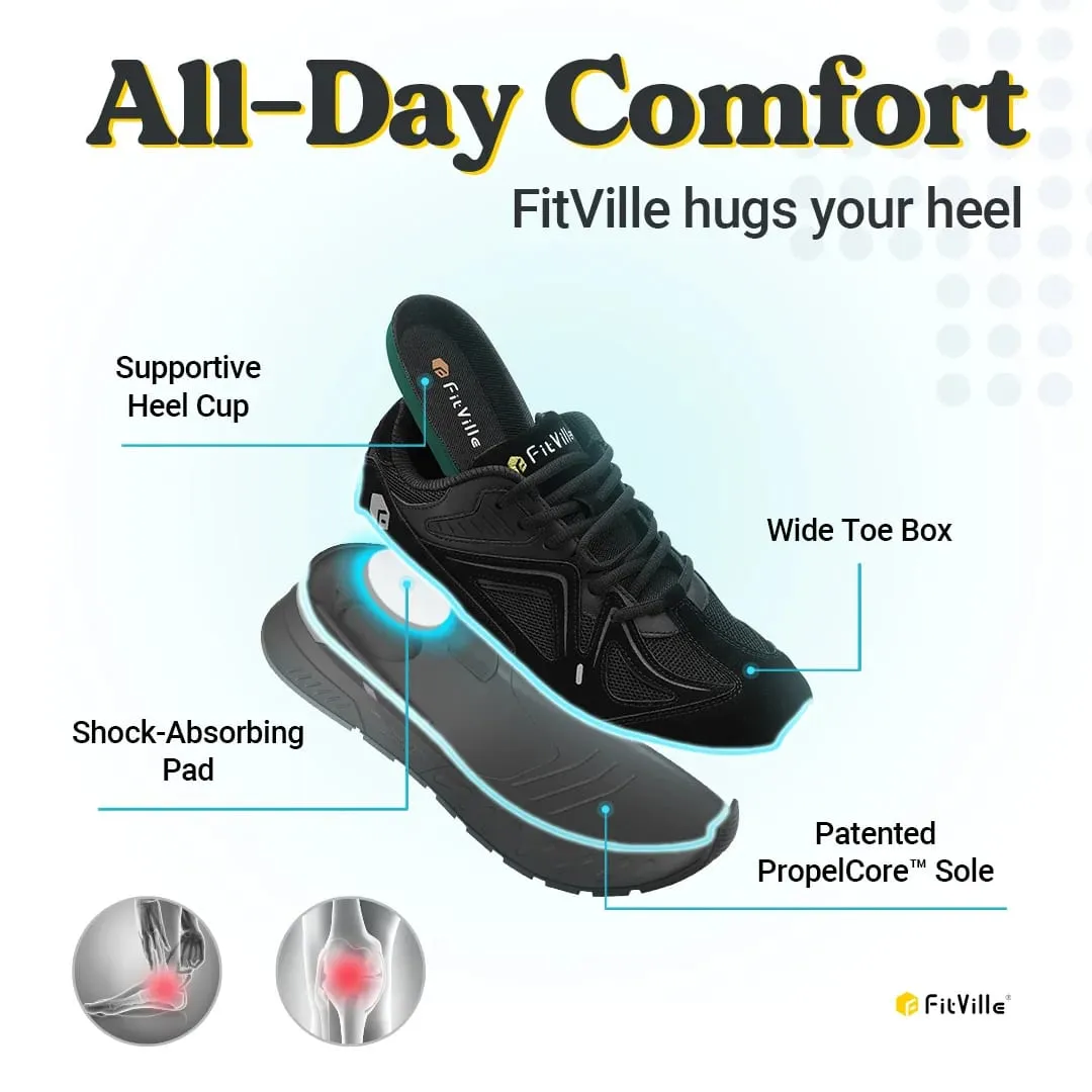 FitVille Men's Walking Shoes Extra Wide Lightweight Sneakers for Flat Feet Arch Fit Heel Pain Relief Non-Slip Running Shoes — image 5