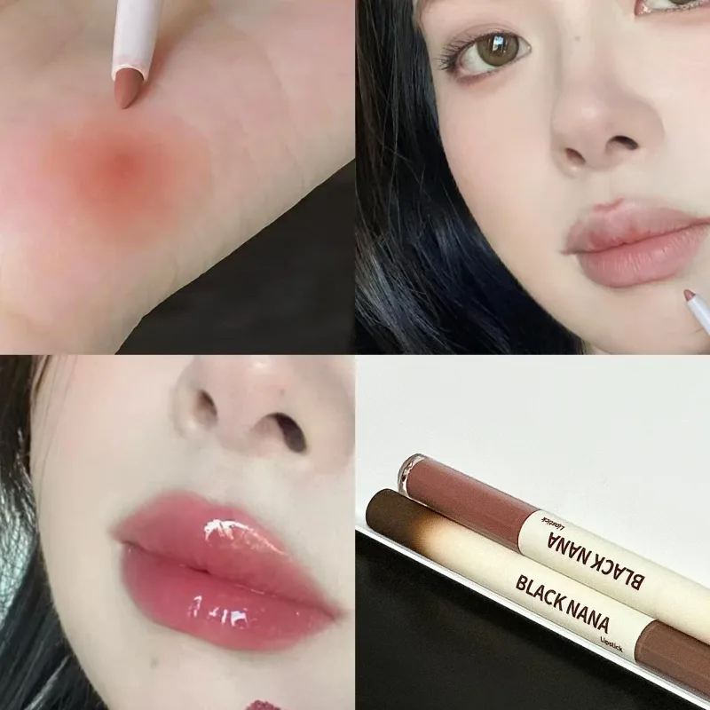 Double Headed Lip Gloss Lipliner Lips Contour Makeup Matte Nude Lip Liner Lava Chocolate Brown Mirror Water Gloss Lip Tint