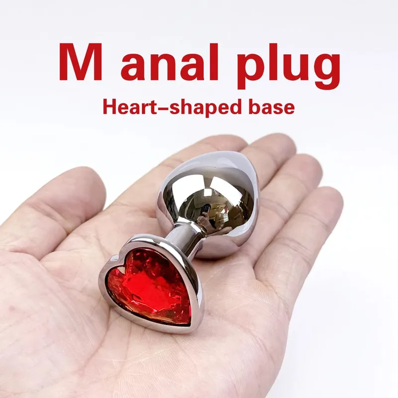Heart-shaped metal anal plug Beginner's anal plug Anal massage dilator Adult couples sex toy Masturbation stimulation tool — image 6