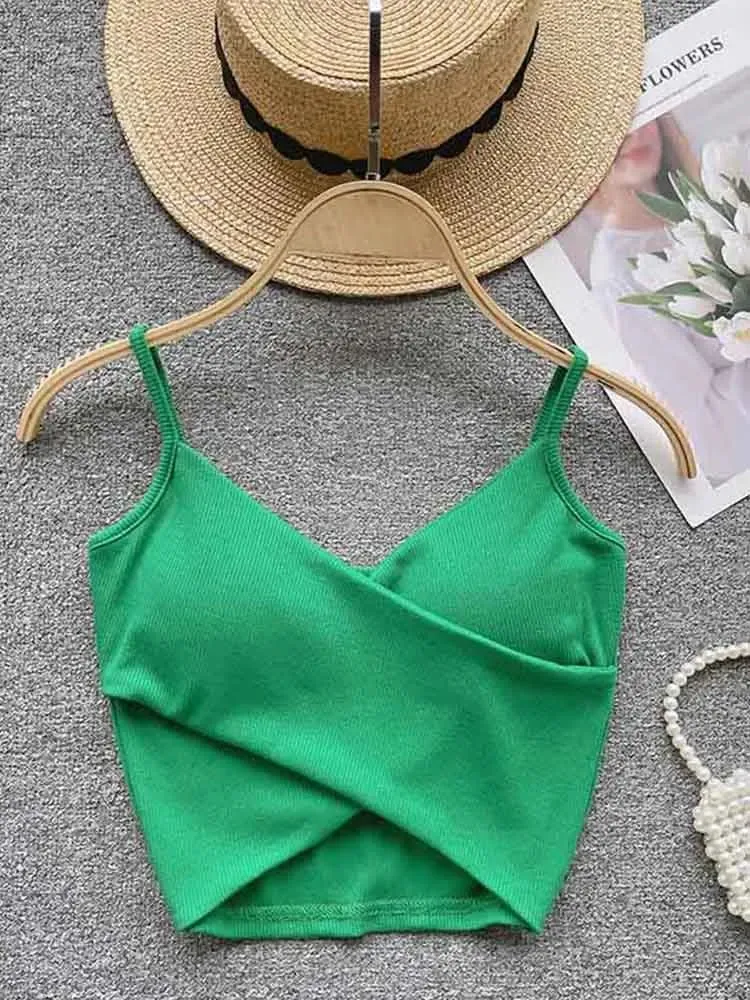 Irregular Casual Sport Camisole Women Strap Design Solid Fashion 2024 Y2K Elegant Ladies Chic Slim Tank Tops — image 12