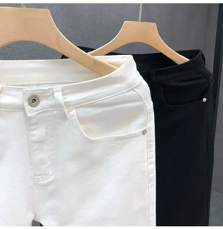 2023 Spring and Autumn New Classic Fashion Solid Color Elastic Casual Jeans Men's Comfortable High-Quality Small Foot Pants 36 — image 8