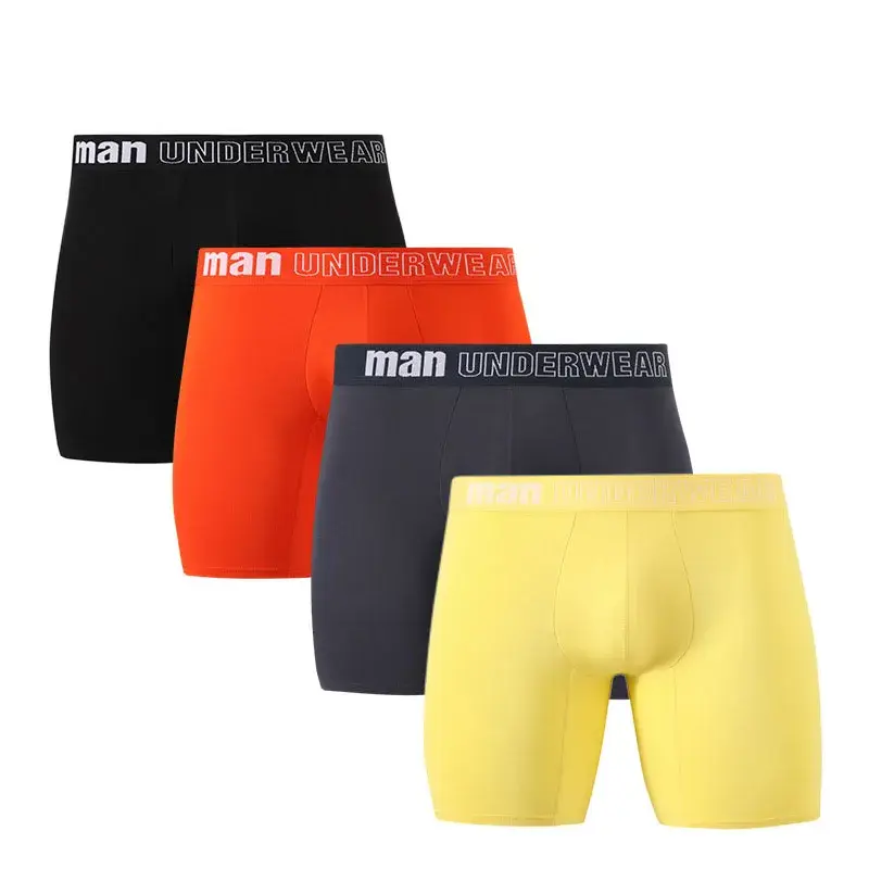 4pcs Men's Boxer Underwear Bamboo Fiber Boxers Soft Long Panties Shorts Mens Cotton Plus 7XL Cueca Boxer Masculino Calzoncillos