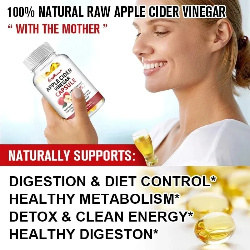 Apple Cider Vinegar Capsules - Fat Burning Appetite Suppressant Weight Management DetoxSupplements — image 4