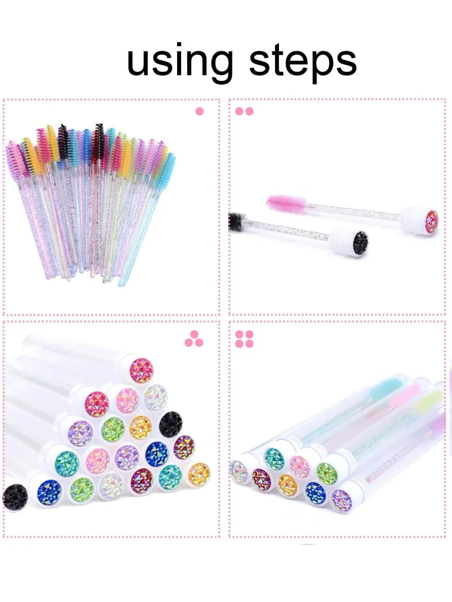 20Pcs Eyelash Brush Tubes With Crystal Lash Mascara Wands Eyebrow Comb Spoolies Container Lash Brush Applicators Makeup Tools — image 6