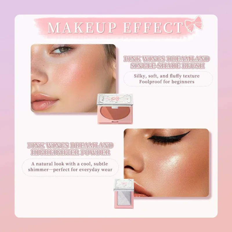 ART VALUE Makeup Sets Include 3 Lipgloss Tint 1 Blush 1 Eyebrow Tint 1 Eyeshadow Palette 1 Pressed Powder 1 Highlighter Powder — image 3