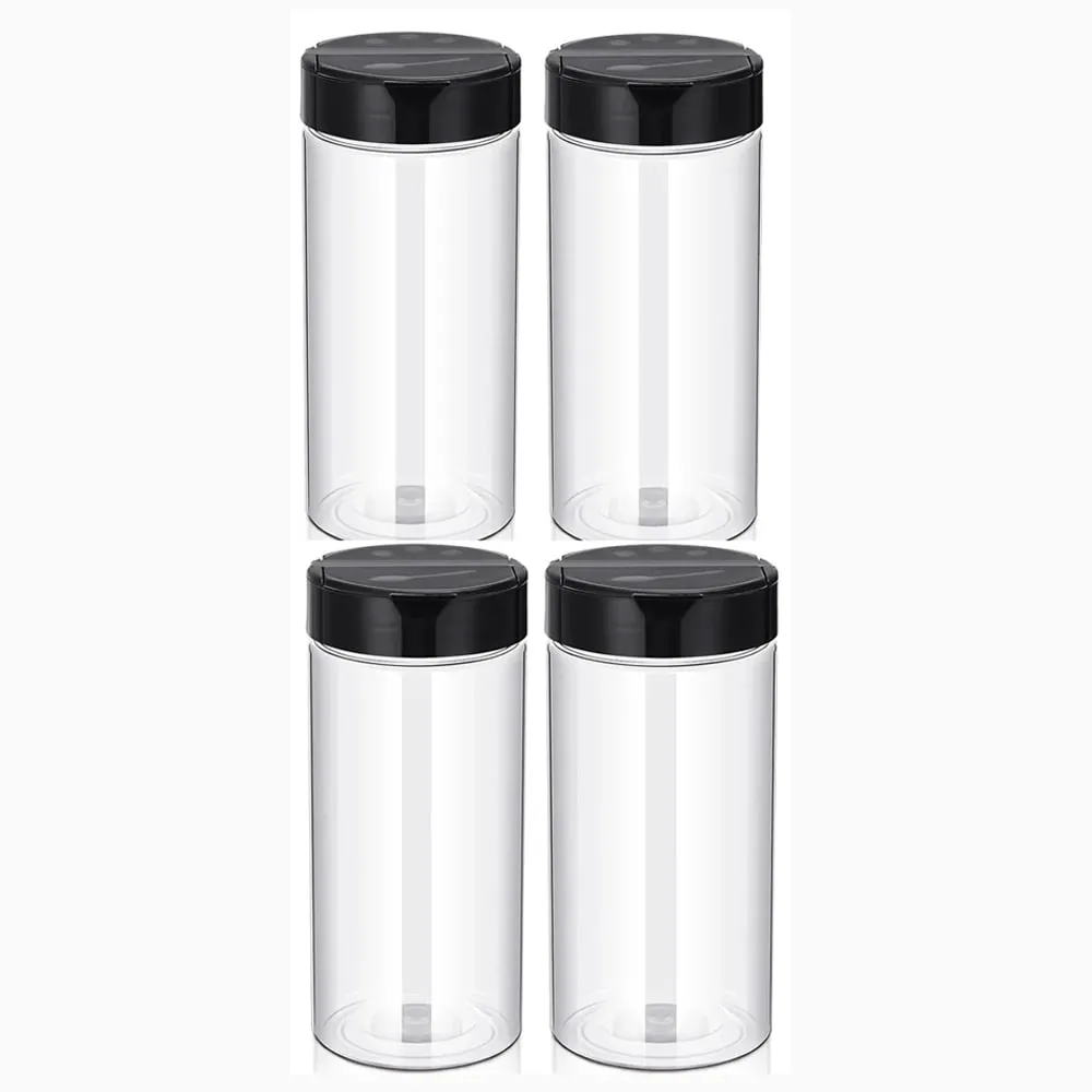 400ml プラスチック透明スパイス缶 シェーカー蓋付き調味料容器 キッチンやバーベキュー用
