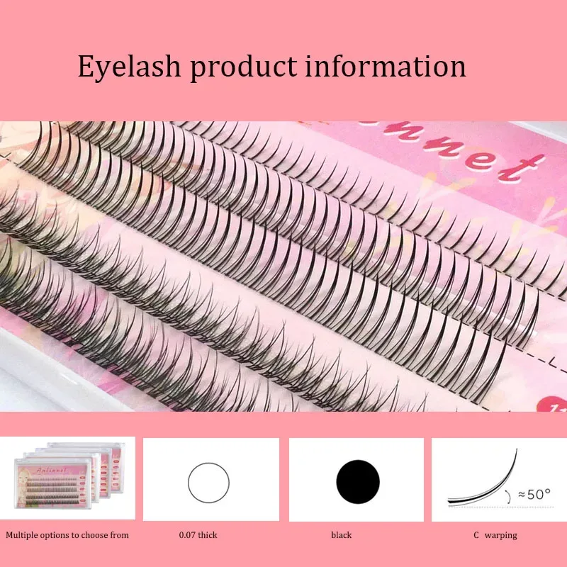 Anlinnet Fishtail + A-type Mixed Hair Five Rows Mixed Natural False Eyelashes Self-Grafting Single Cluster Eyelashes Eye Lash Fa — image 4