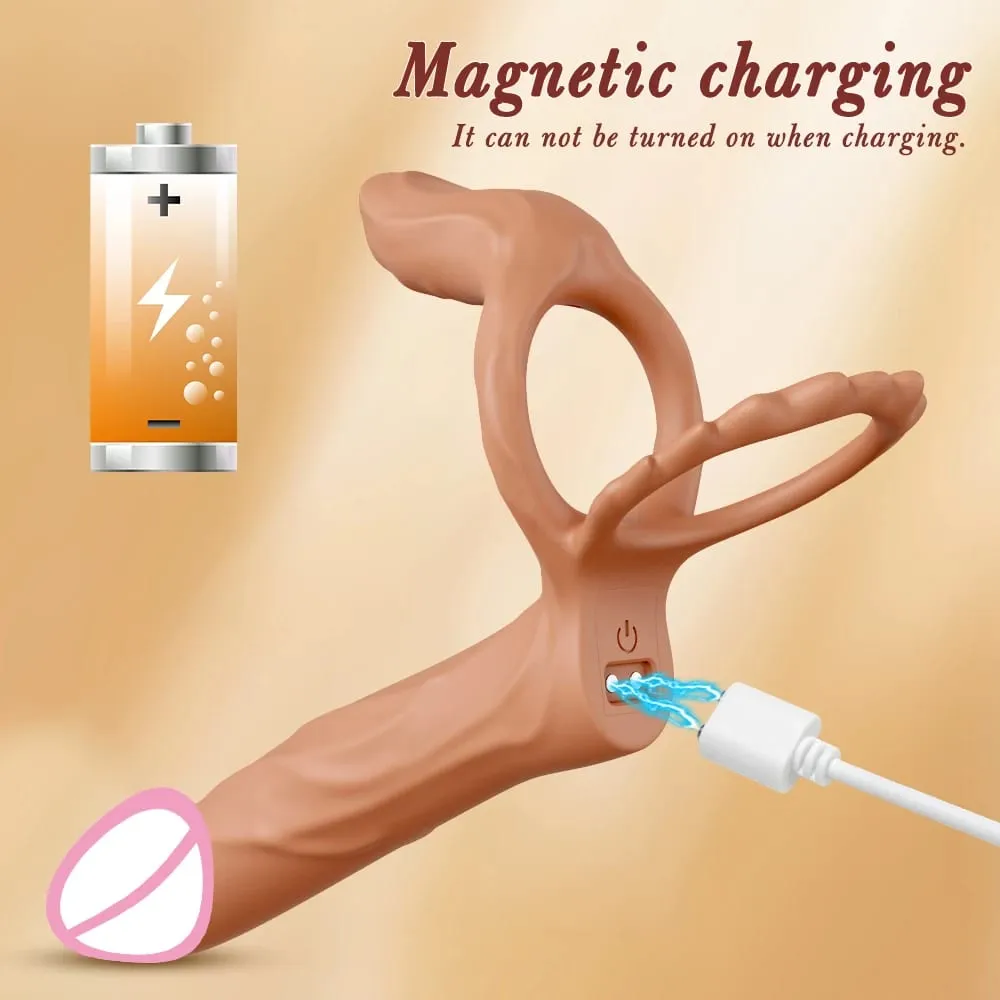 Remote Controlled Double Penetration Vibrator for Couple Anal Plug Vibrator with Penis Cock Ring Adult Sex Toys for Men Women — image 6