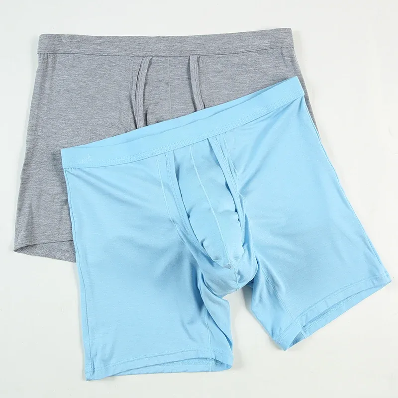 Men's Boxers Shorts Cotton L Underwear Man Breathable Pouch Panties Middle Long Leg Underpants Male Cueca Hombre — image 2