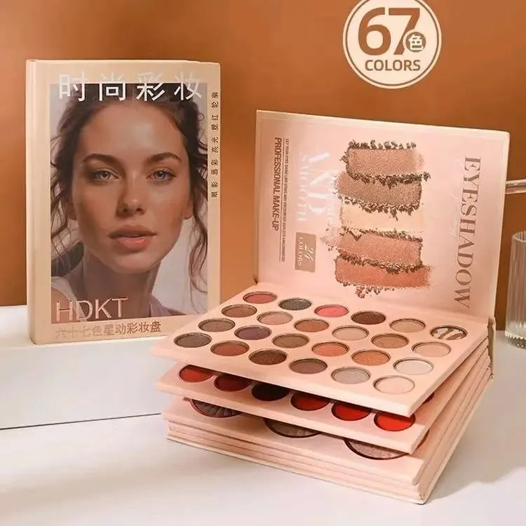 67-Color Multi-Layered Beauty Book Palette a Makeup Book That Combines Blush Contouring and Highlighter Rich Colors
