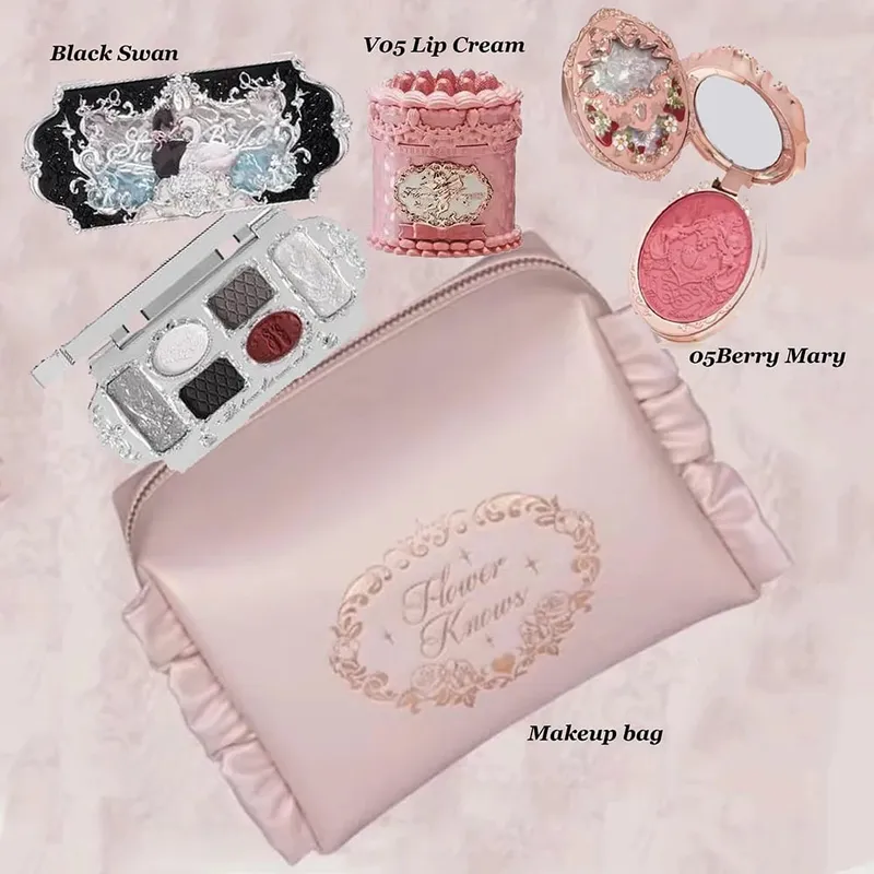 Flower Knows Makeup Set Box Full Swan Bear Garden Collection Embossed Blush Shine Lipstick Kit Foundation All in Maquiagem Kit