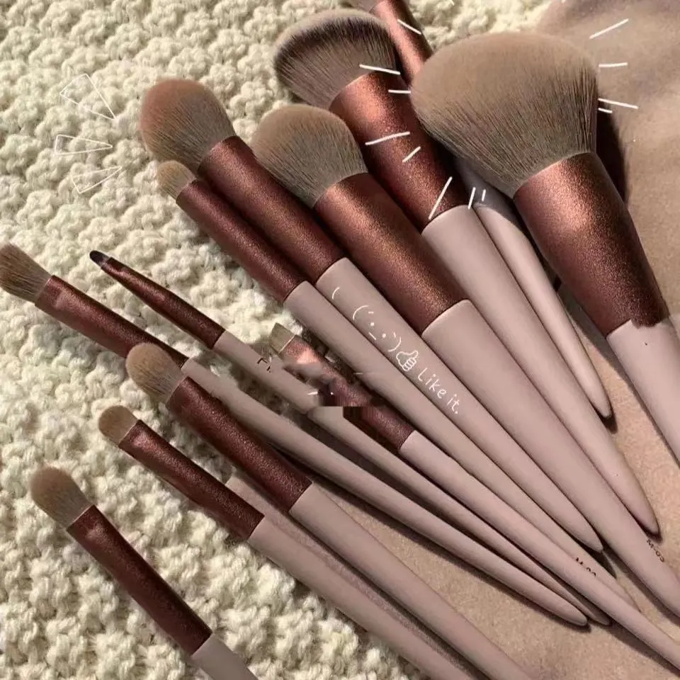 13 Pcs Makeup Brushes Set Eye Shadow Foundation Women Cosmetic Powder Blush Blending Beauty Make Up Tools For Beginner Hotting — image 1