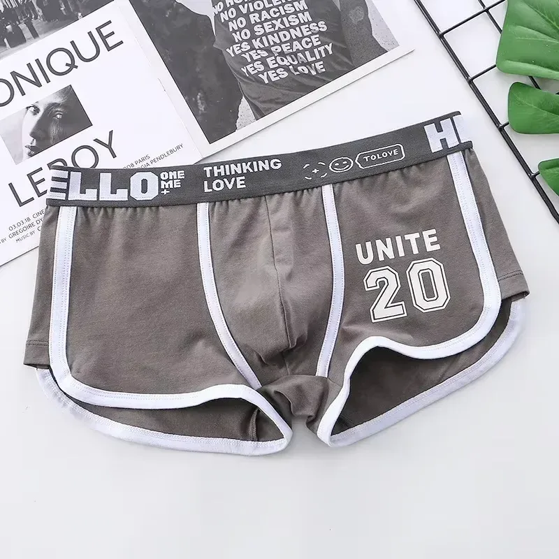 1/3pcs Men Underwear Sports Boxer Shorts Cotton Solid Color Sexy Panties Fashion Breathable Comfortable Underpants Man U Convex — image 45