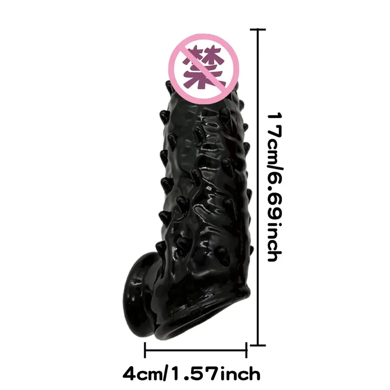 Realistic Silicone Penis Sleeve Textured Penis Extender for Enhanced Performance Sex Toys — image 7