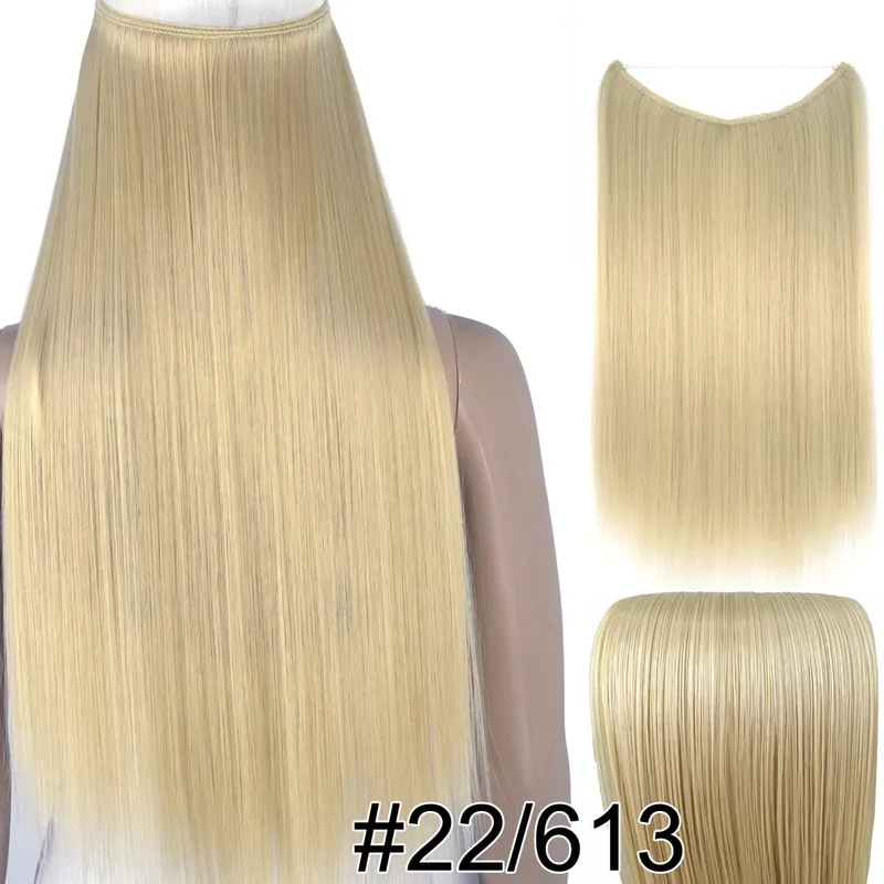 Synthetic Heat Resistant Hair Silky Straight Elasticity Invisible Wire Hair Extensions 8006 — image 23