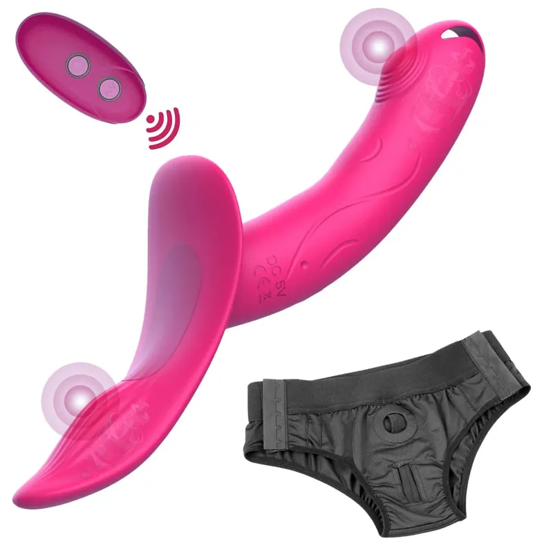 7 Speeds Wearable Double Vibrators For Women Lesbian Couples USB Rechargeable Strapless Strap on Dildo Female Adults Sex Toys — image 10