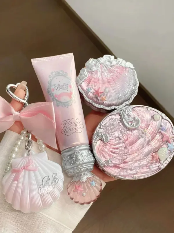 Flor sabe conchas pérola sombra essência lábio mel blush bochecha maquiagem frente 11 peças conjunto — image 4