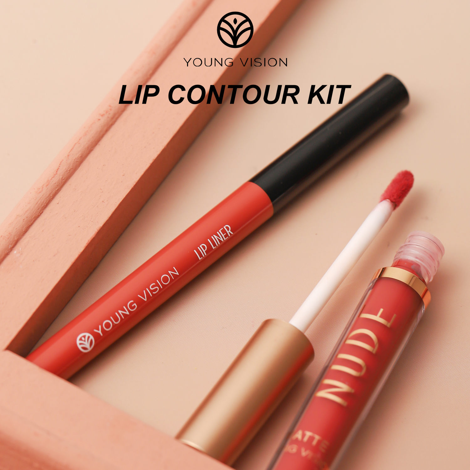 2-color matte long-lasting color lip liner set waterproof anti-sweat non-stick cup lip gloss rotatable lip liner — image 6
