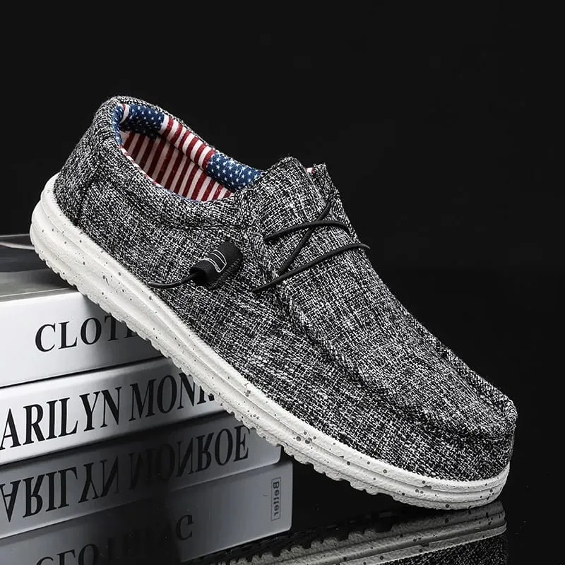 Men Casual Shoes Slip on Denim-blue Canvas Loafers Comfortable Walking Flats for Man Dude Non Slip Soft Sneakers Summer — image 4