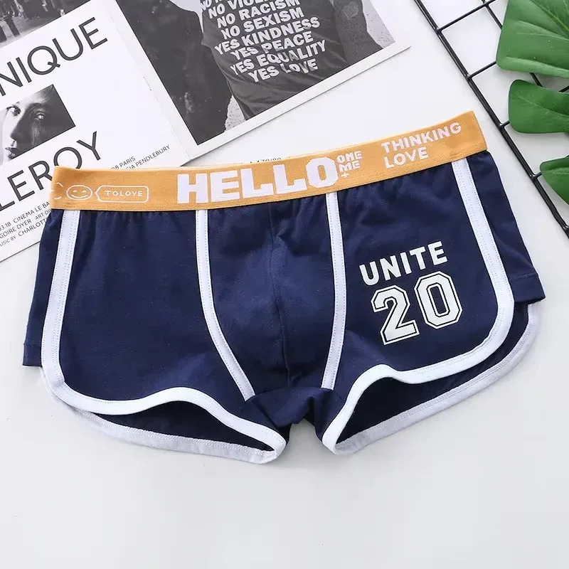 1/3pcs Men Underwear Sports Boxer Shorts Cotton Solid Color Sexy Panties Fashion Breathable Comfortable Underpants Man U Convex — image 38